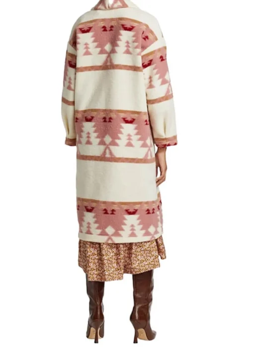 Beth Dutton Pink Printed Coat back view