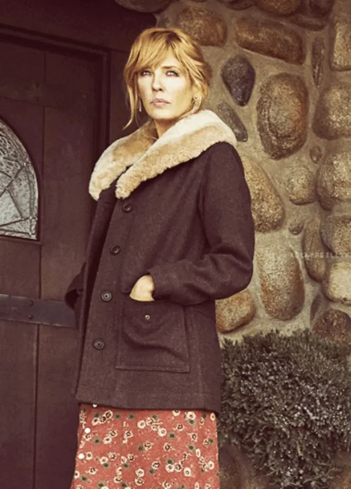 Beth Dutton Yellowstone Shearling Wool Coat
