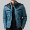 Men's Blue Biker Sports Jacket