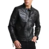 Chester Quilted Black Leather Jacket