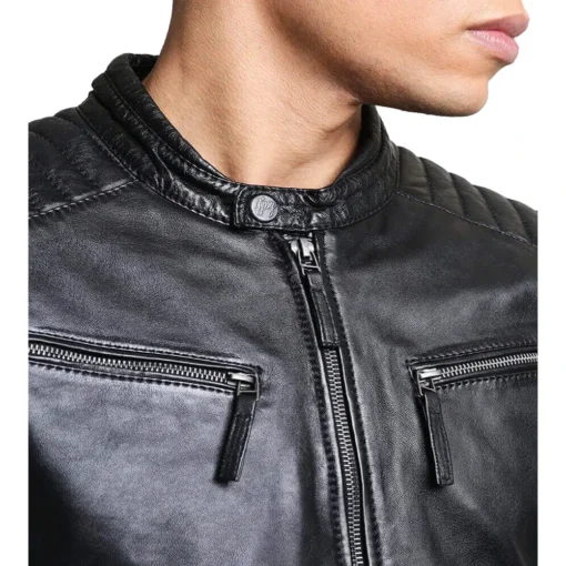 Men's Chester Quilted Black Jacket - Image 3