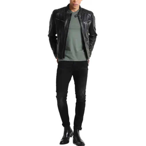 Men's Chester Quilted Black Jacket - Image 6