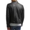 Cobie Classic Black Motorcycle Leather Jacket back image