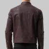 Dark Maroon Leather Jacket For Men 1 image