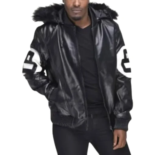 David Puddy 8 Ball Black Fur Hood Jacket - Image 9