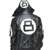 David Puddy 8 Ball Black Leather Bomber Jacket 2 image