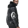 David Puddy 8 Ball Black Leather Bomber Jacket 3 image