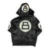 David Puddy 8 Ball Black Leather Bomber Jacket 4 image