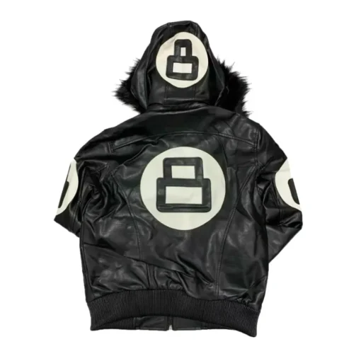 David Puddy 8 Ball Black Fur Hood Jacket - Image 8