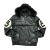 David Puddy 8 Ball Black Leather Bomber Jacket 5 image