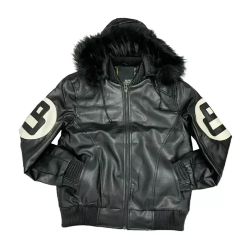 David Puddy 8 Ball Black Fur Hood Jacket - Image 7