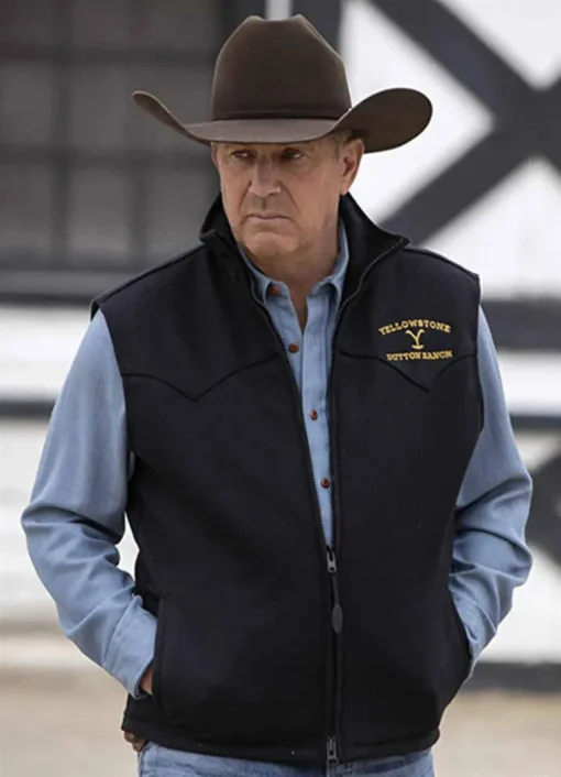 John Dutton Black Vest Kevin Costner Yellowstone