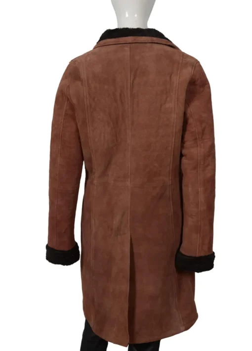 Monica Dutton Yellowstone Suede Coat brown back view