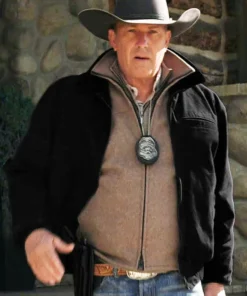 Kevin Costner Yellowstone John Dutton Black Bomber Cotton Jacket