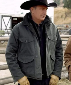 Kevin Costner Yellowstone John Dutton Grey Cotton Jacket