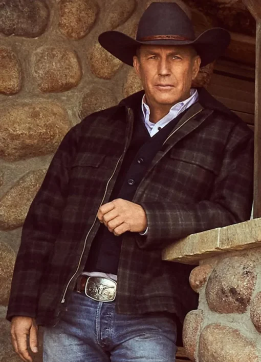 Kevin Costner Yellowstone John Dutton Plaid Jacket