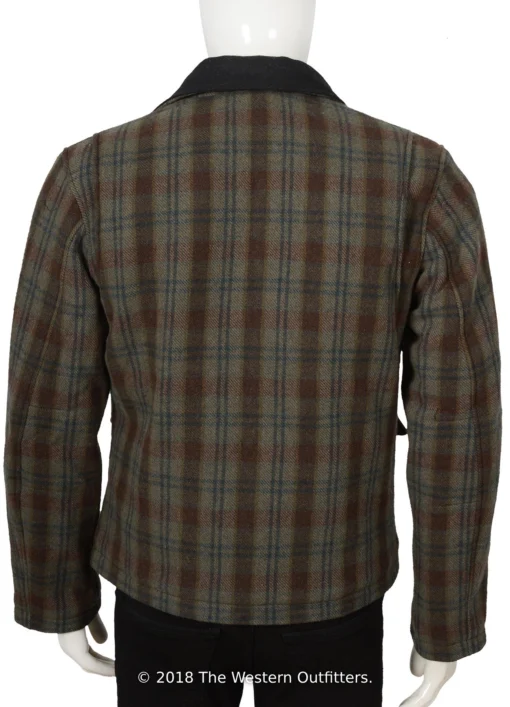 Kevin Costner Yellowstone John Dutton Plaid Jacket back view