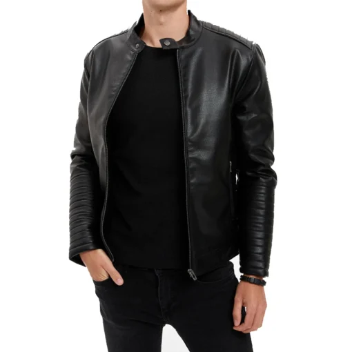 Mark Faux Racer Leather Jacket