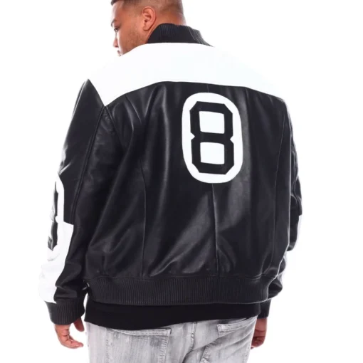 The 8 Ball Black Bomber Leather Jacket - Image 2
