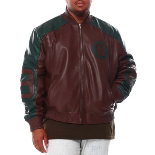 Men’s 8 Ball Dark Brown Leather Jacket