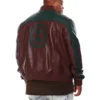 Mens 8 Ball Genuine Leather Jacket BT BrownGreen 2 image