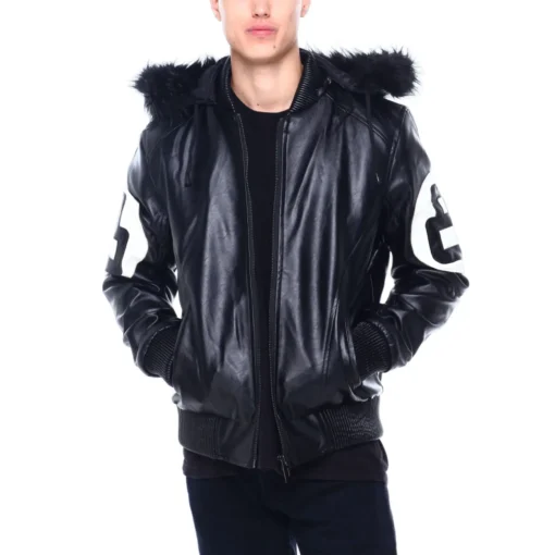 David Puddy 8 Ball Black Fur Hood Jacket - Image 4