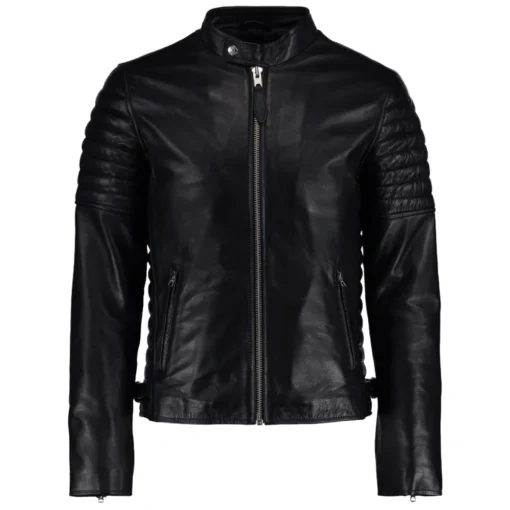 Men's Charcoal Racer Black Jacket - Image 4