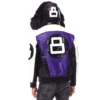 Mens Purple 8 Ball Color Block Hooded Bomber Jacket 3 image