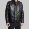 Milo Mens Black Cafe Racer Leather Jacket