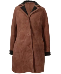 Monica Dutton Yellowstone Dark Brown Suede Coat