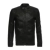 Onsal Classic Black Cafe Racer Leather Jacket 3 image