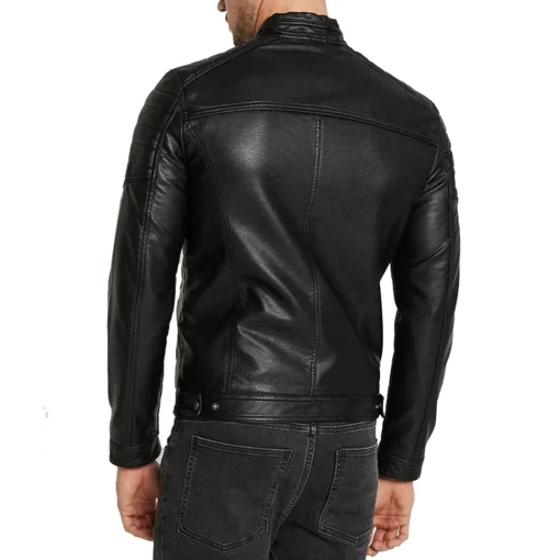 Rocky Men’s Casual Black Biker Leather Jacket
