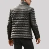 Seattle Men’s Flavor Leather Puffer Jacket with Fur collar
