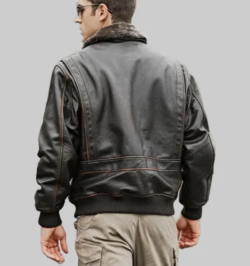 Material: Real Leather Internal Lining: Polyester Front Style: Zip Fastening Collar: Shearling Collar Cuffs : Rib Knitted Hemline Pockets: Outside & Inside Pockets Color: Black