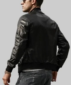 Material: Real Leather Internal Lining: Polyester Front Style: Zip Fastening Collar: Snap Style Ribbed Collar Cuffs : Rib Knitted Hemline Pockets: Outside & Inside Pockets Color: Black