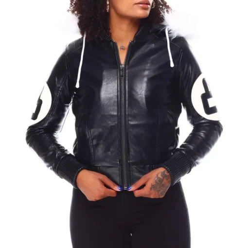David Puddy 8 Ball Black Fur Hood Jacket - Image 5