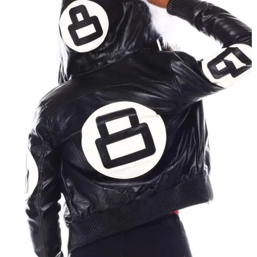 David Puddy 8 Ball Black Fur Hood Jacket - Image 6