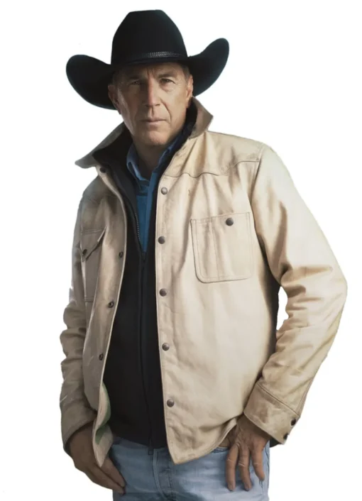 John Dutton Yellowstone Season 5 White Jacket - Image 2
