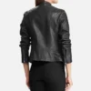 Black Biker Style Cafe Racer Leather Jacket image