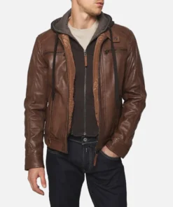 Dylan Brown Hooded Biker Jacket