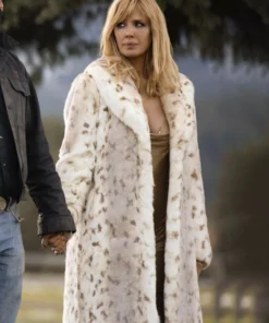 Beth Dutton Yellowstone Snow Lynx white Faux Fur Coat