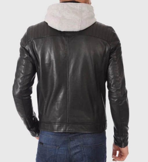 Men’s Alpha Black Hooded Jacket - Image 2