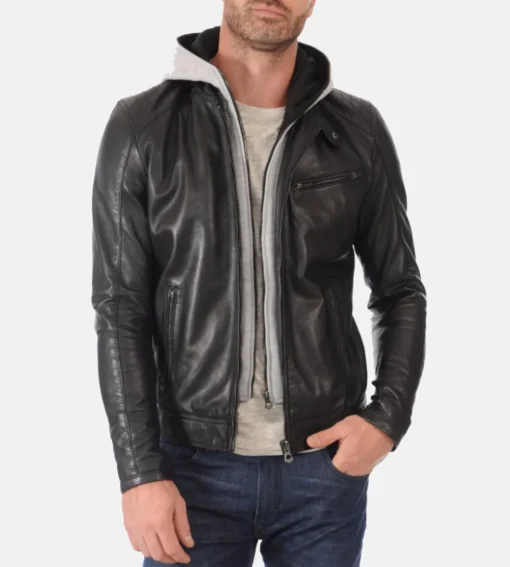 Men’s Alpha Black Hooded Jacket