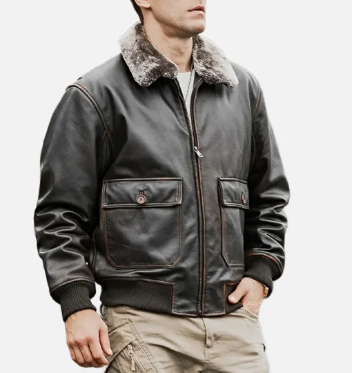 Men’s Black Cowhide Shearling Jacket