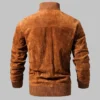 Mens Brown Suede Leather Bomber Jacket