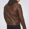 Men's Dylan Brown Hooded Biker Leather Jacket