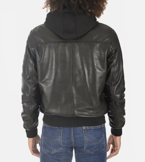 Men’s Black Removable Hooded Jacket - Image 4