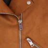 Womens Biker Suede Brown Leather Jacket