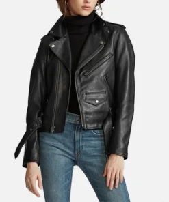 Women’s Black Biker Real Soft Leather Jacket