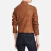 Womens Iconic Brown Cafe Racer Leather Jacket 1 image